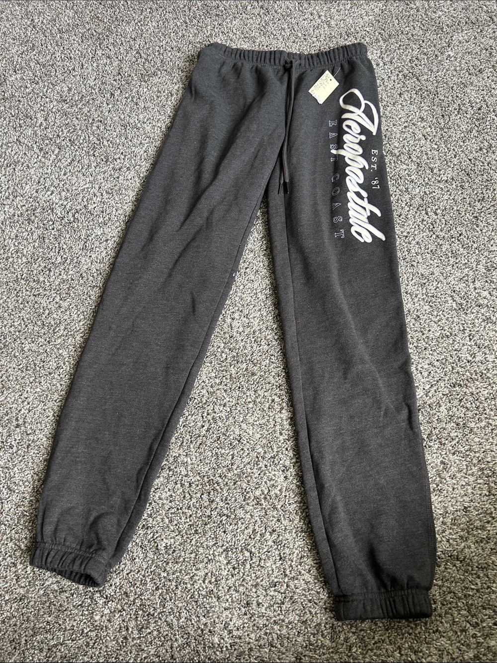 Aeropostale Dark Charcoal Gray Girls' Logo Joggers